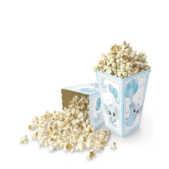 Sevimli Fil Konseptli Mavi 5’li Popcorn Kutusu