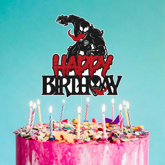 Venom Konsepti Happy Birthday Pasta Süsü