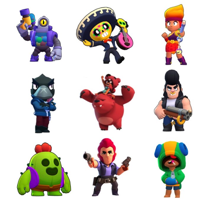 Brawl Stars Temalı Sticker Set - 9 Adet