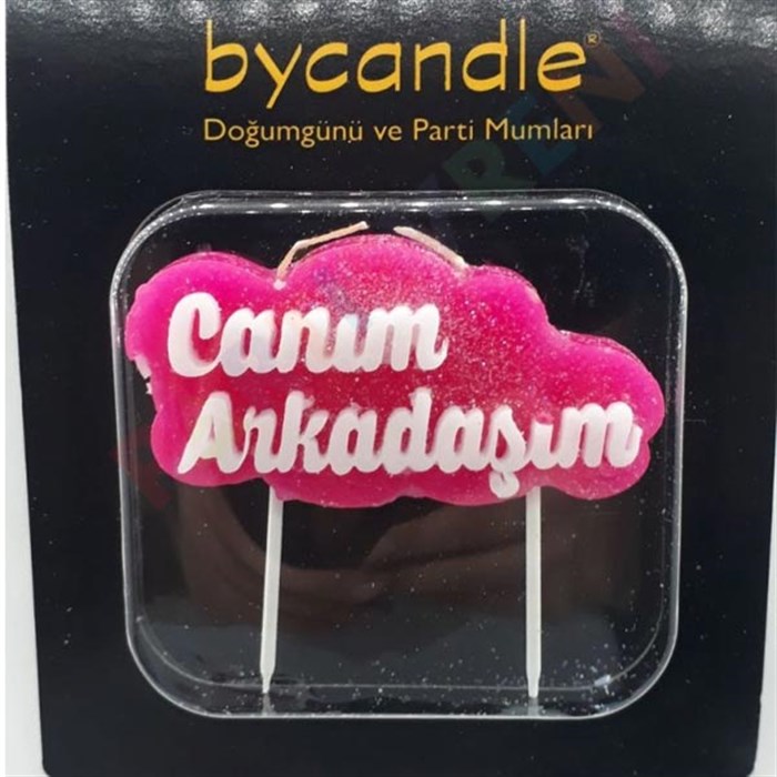 Canım Arkadaşım Pembe Pasta Mumu