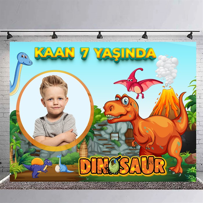 Dinozor Konsepti Kişiye Özel Doğum Günü Afişi