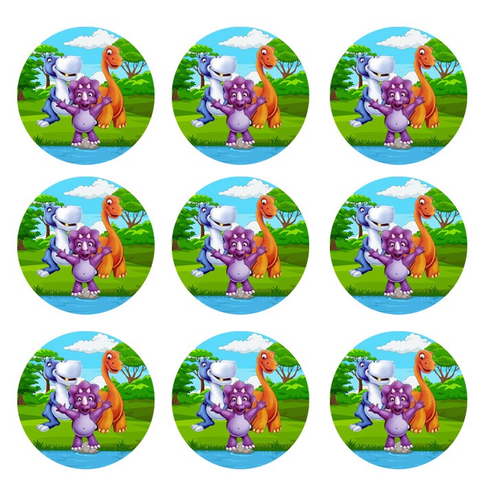 Dinozor Temalı Sticker 10 Adet - 5 cm