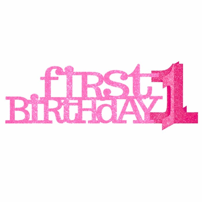 First Birthday Pembe Simli Masa Dekorasyonu