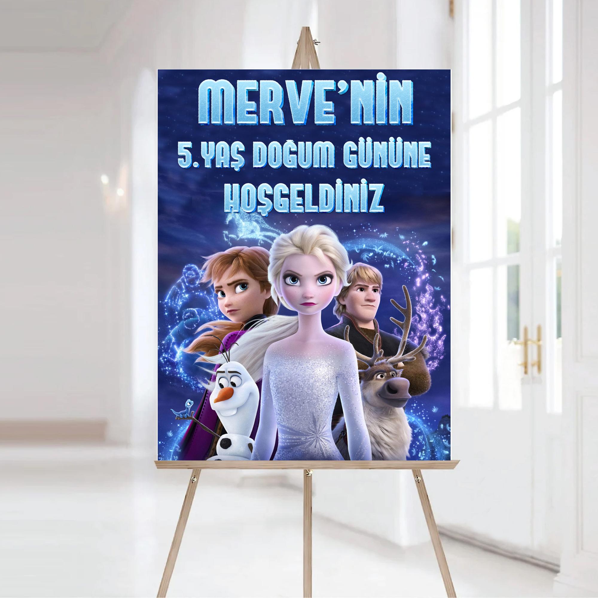 Frozen Konsepti Karşılama Panosu Vinil Branda