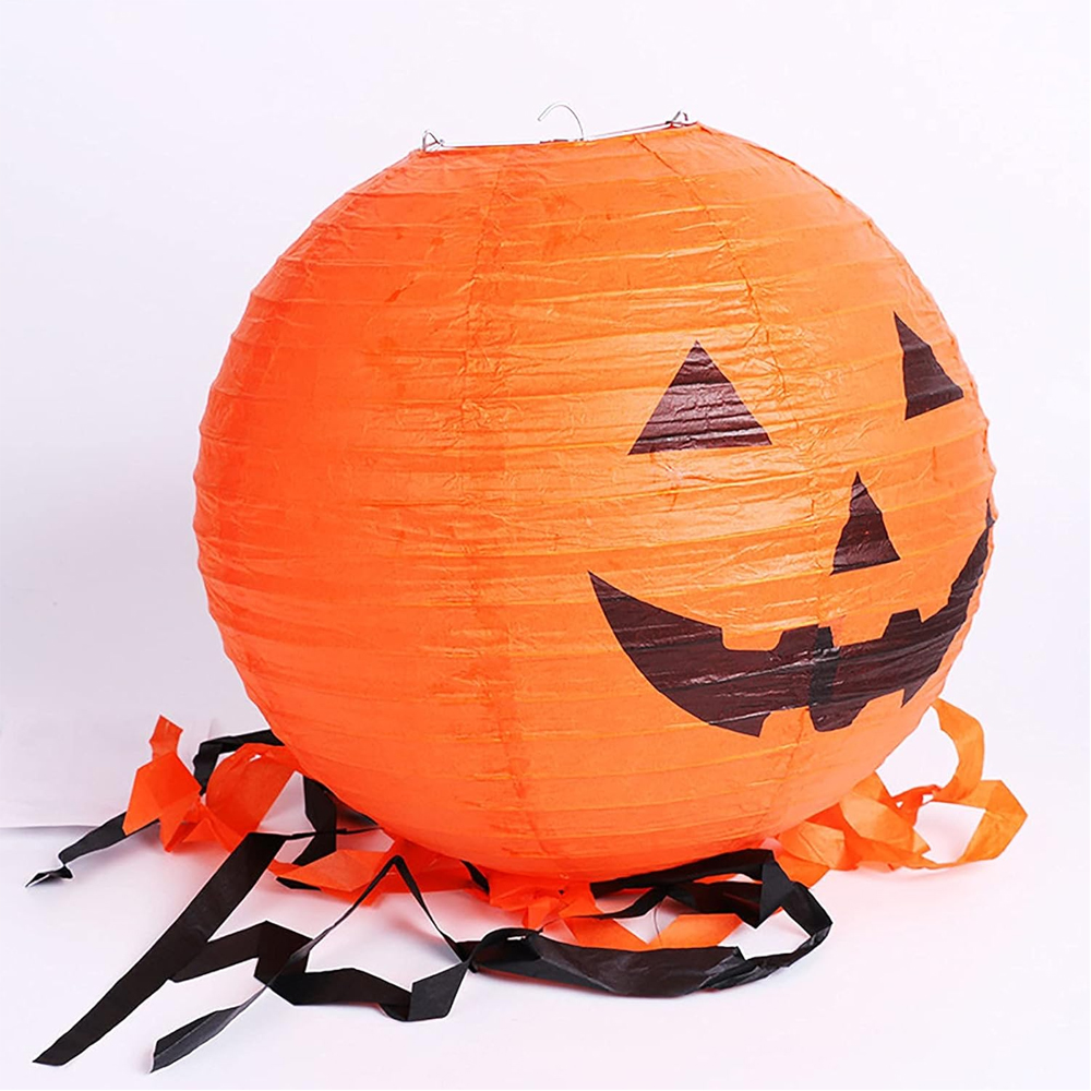 Halloween Balkabağı Desenli Fener Süs 20 Cm