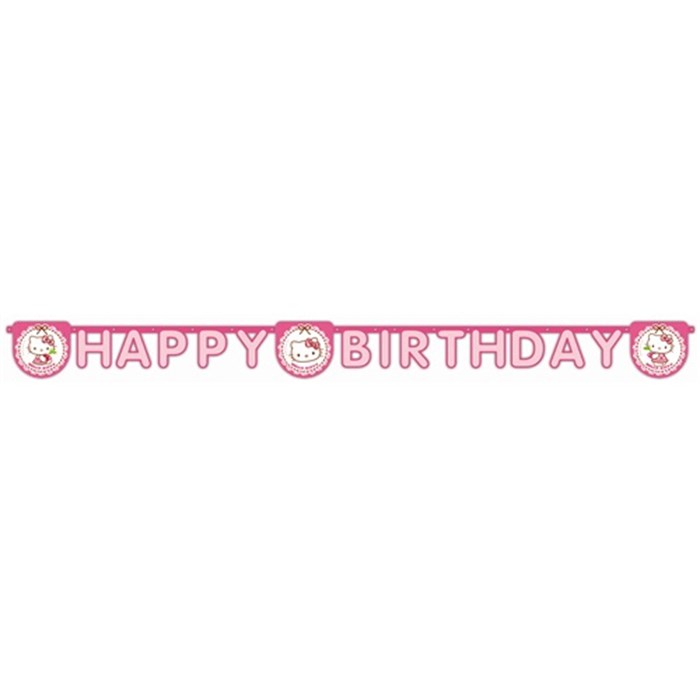 Hello Kitty Doğum Günü konseptli Happy Birthday Banner