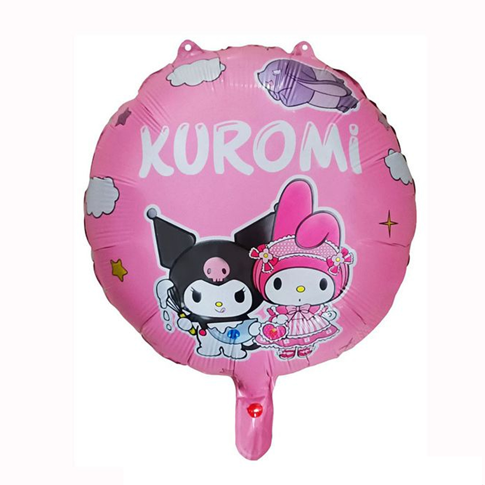 Kuromi Konsepti Yuvarlak Folyo Balon