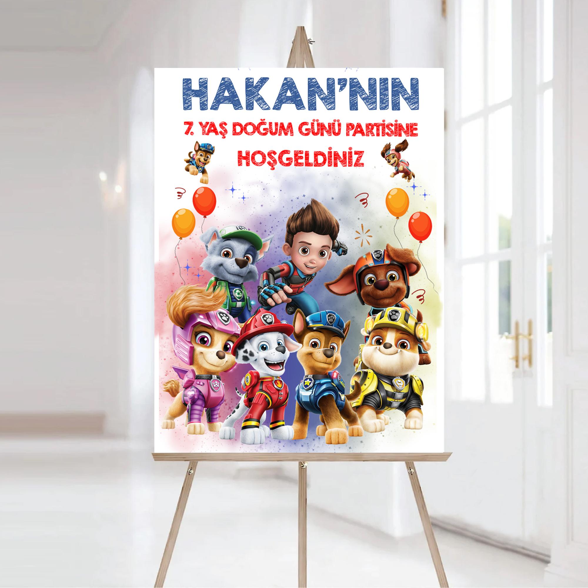 Paw Patrol Konsepti Karşılama Panosu Vinil Branda