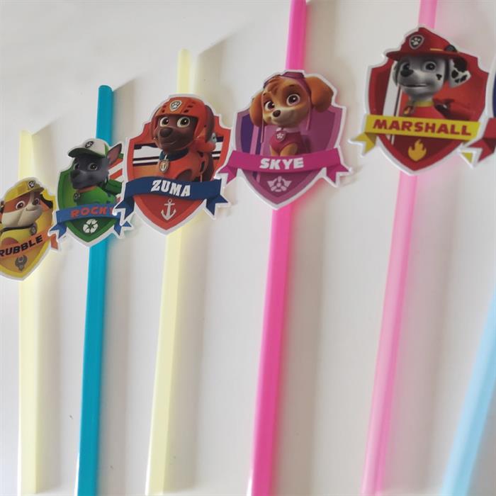 Paw Patrol Temalı Pipet 6 Adet