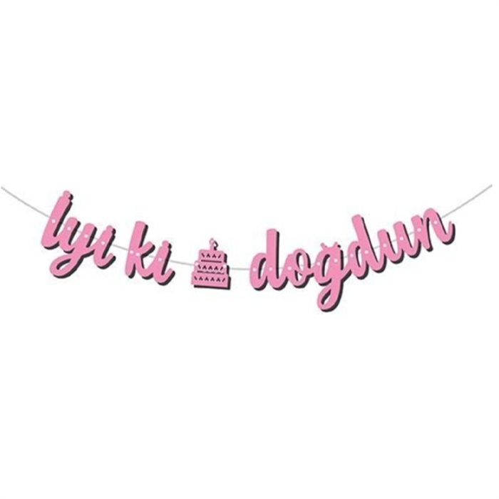 İyi ki Doğdun Pembe Kaligrafi Banner