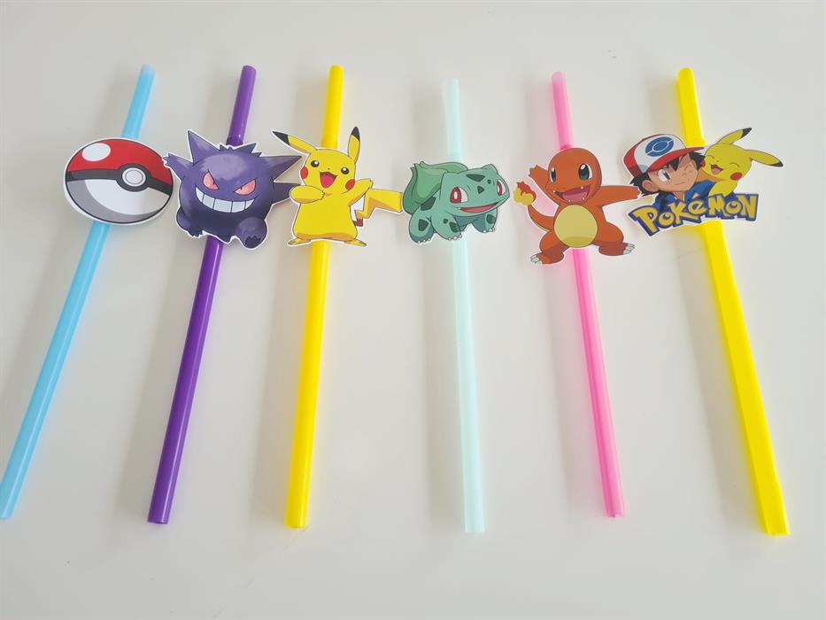 Pokemon Konseptli Pipet 6 Adet