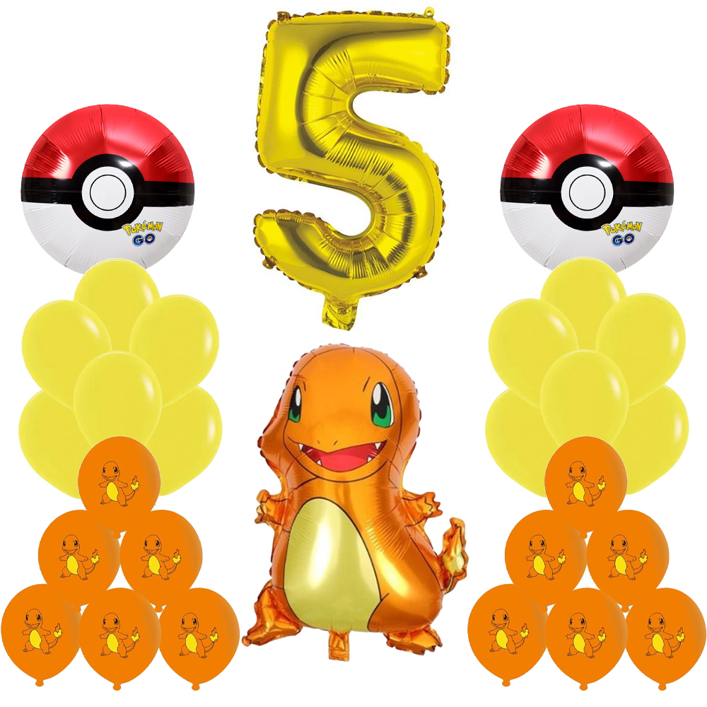 Pokemon Charmander Konsepti Doğum Günü Balon Seti