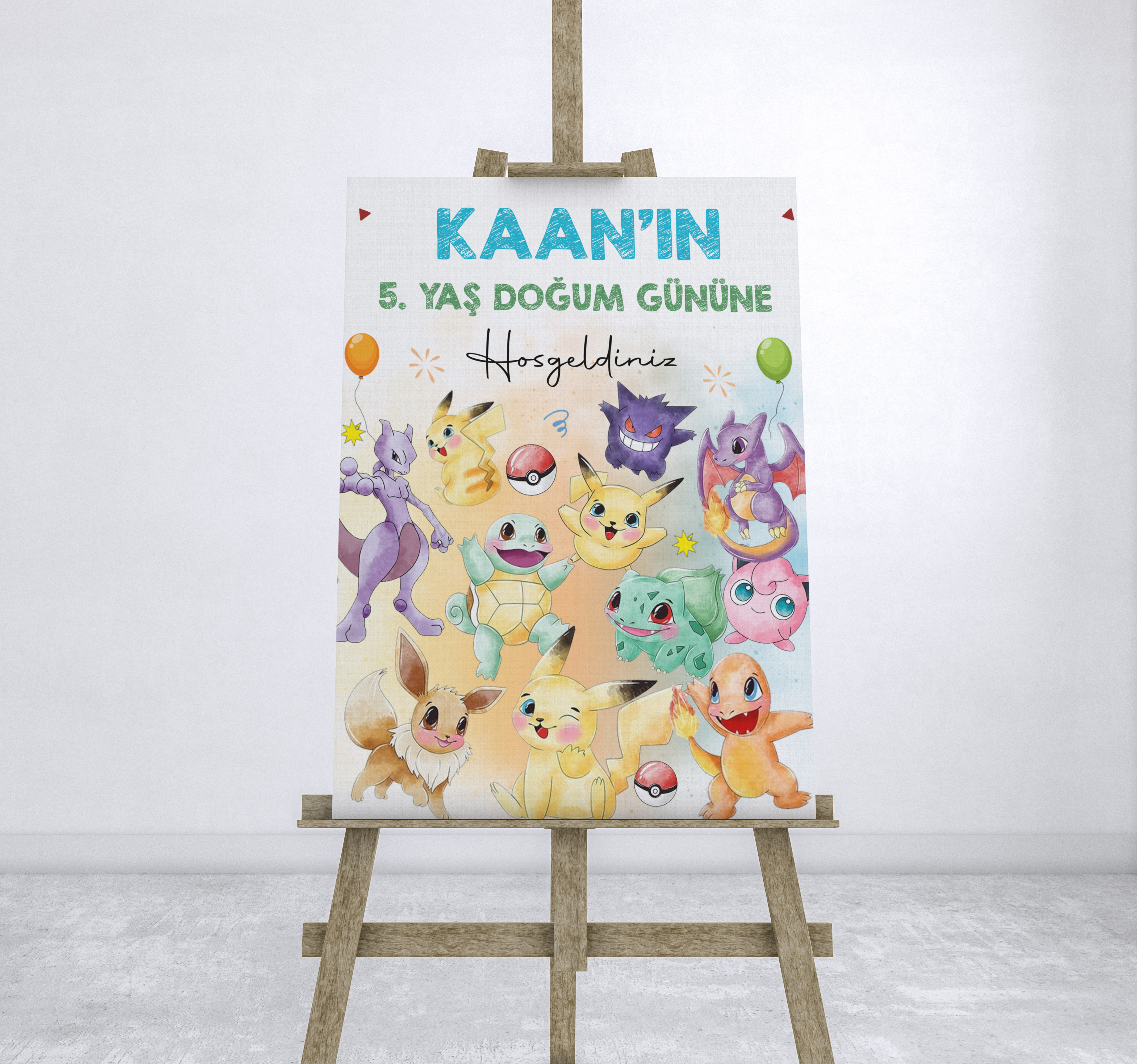 Pokemon Temalı Karşılama Panosu Vinil Branda