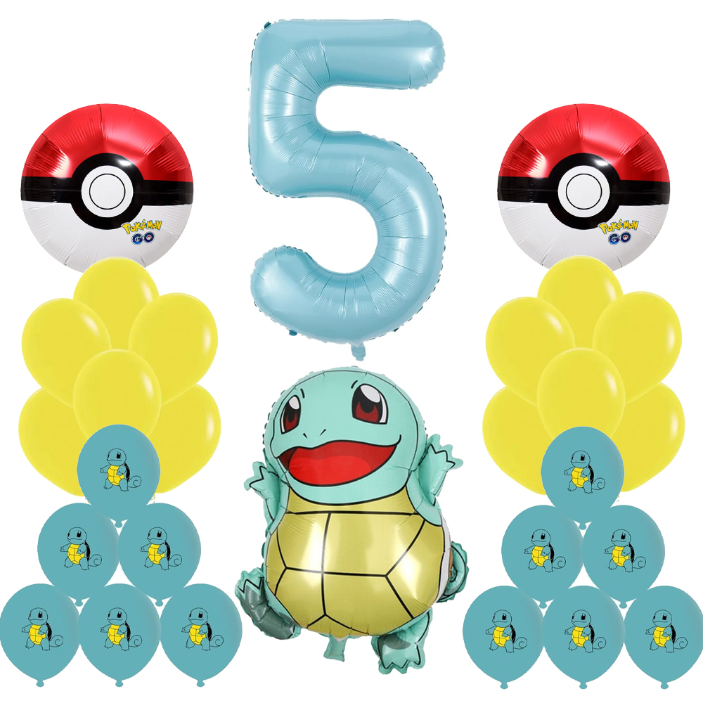 Pokemon Squirtle Konsepti Doğum Günü Balon Seti