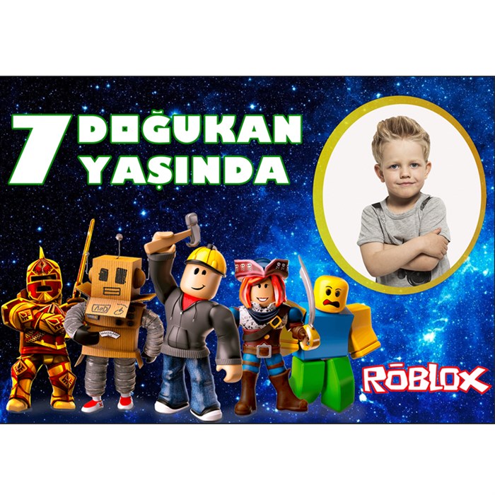 Kişiye Özel Roblox Temalı Doğum Günü Banner Afişi