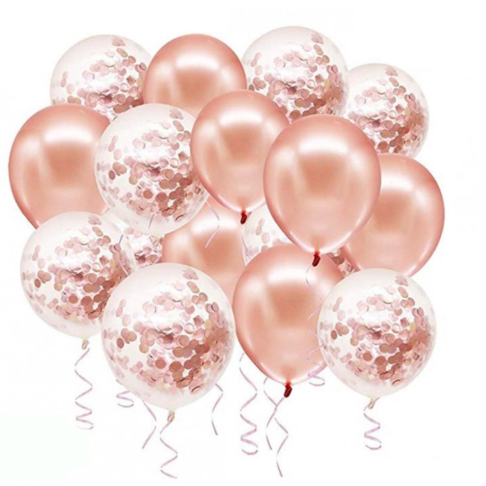 Rose Gold Konfetili Balon Seti 20’li