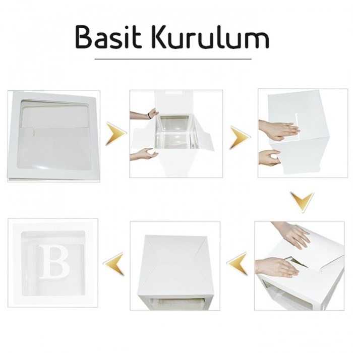 Gümüş Şeffaf Kutu ve Harf  25 Cm