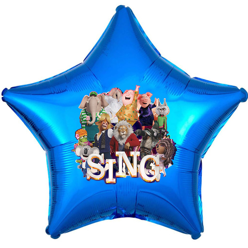 Sing 2 Konseptli Mavi Renk Folyo Balon