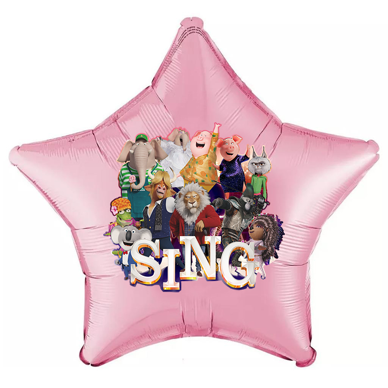 Sing 2 Konseptli Pembe Renk Folyo Balon