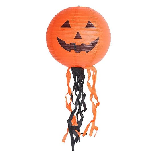 Halloween Balkabağı Desenli Fener Süs 20 Cm