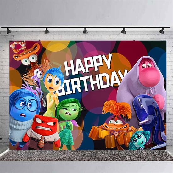 Inside Out Ters Yüz Konsepti Doğum Günü Brandası