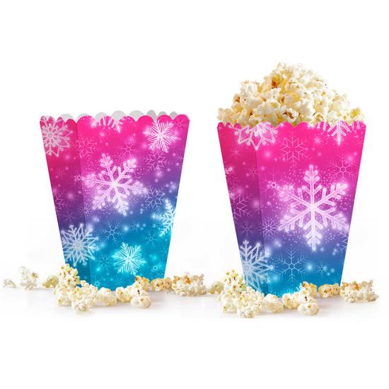 Renkli Kar Tanesi Konsepti Popcorn Kutusu