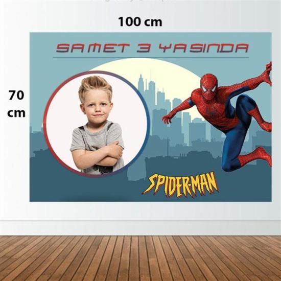 Spiderman Temalı Kişiye Özel Doğum Günü Afiş