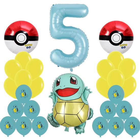 Pokemon Squirtle Konsepti Doğum Günü Balon Seti