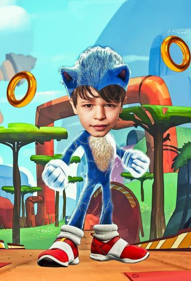 Sonic Temalı Kişiye Özel Poster