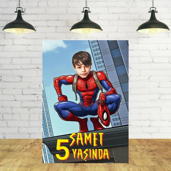 Spider-Man Konsepti Kişiye Özel Portre Branda Afiş