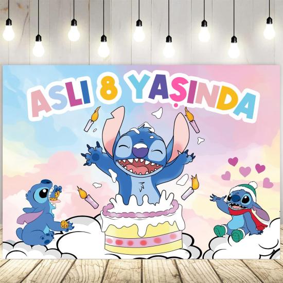 Stitch Konsepti Kişiye Özel Doğum Günü Afişi