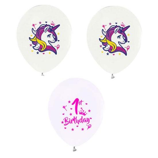 Unicorn Konseptli  1 Yaş Balon - 5 Adet