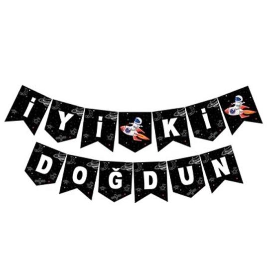 Uzay Temalı İyi Ki Dogdun Banner Zikzak