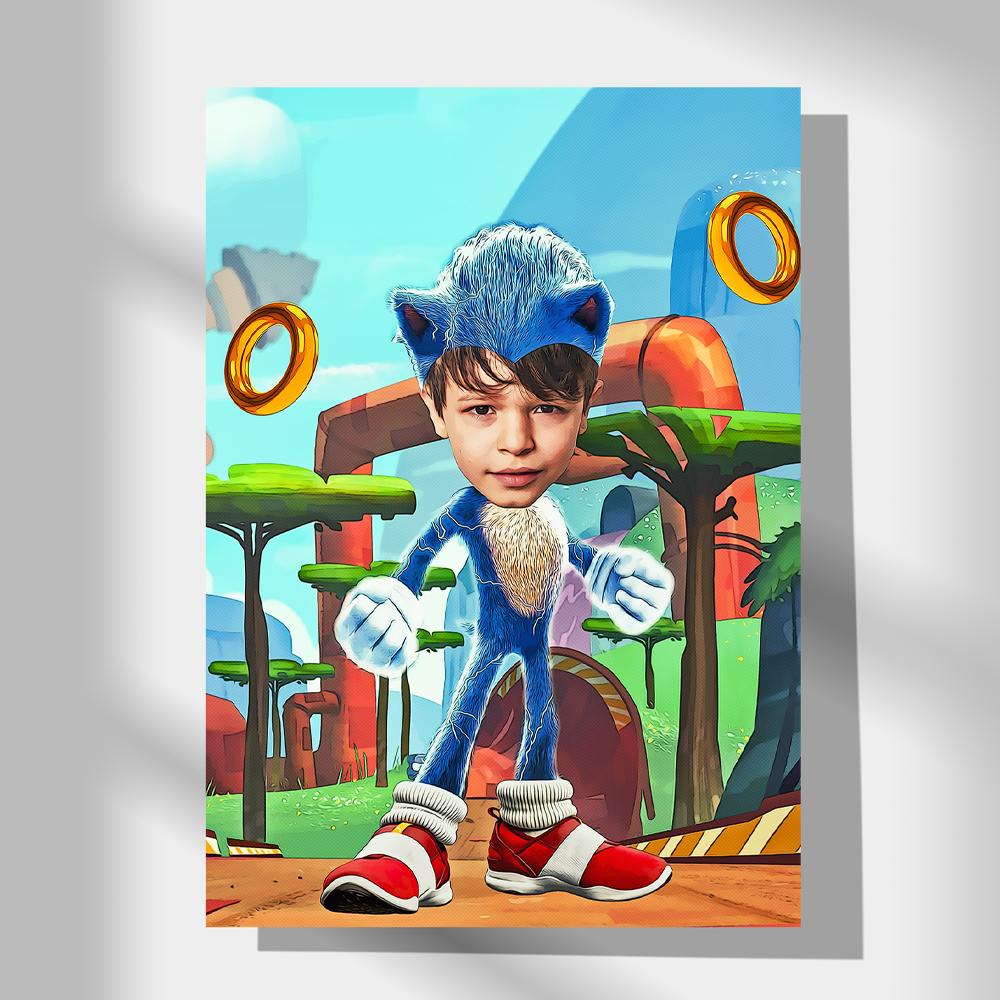 Sonic Temalı Kişiye Özel Poster