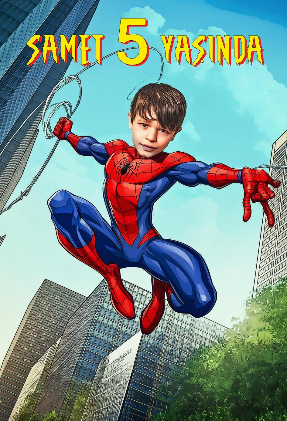 Spider-Man Temalı Kişiye Özel Portre Afiş