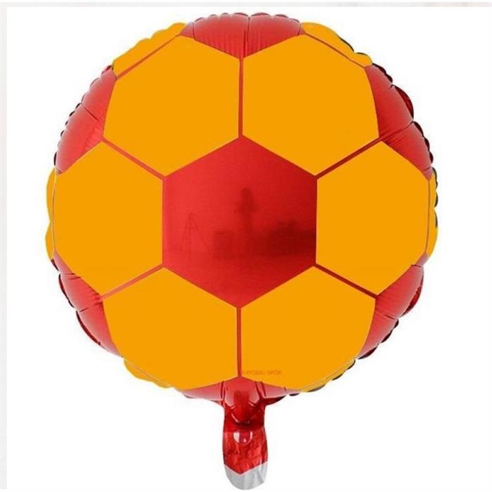 Sarı Kırmızı Futbol Topu Şeklinde Folyo Balon