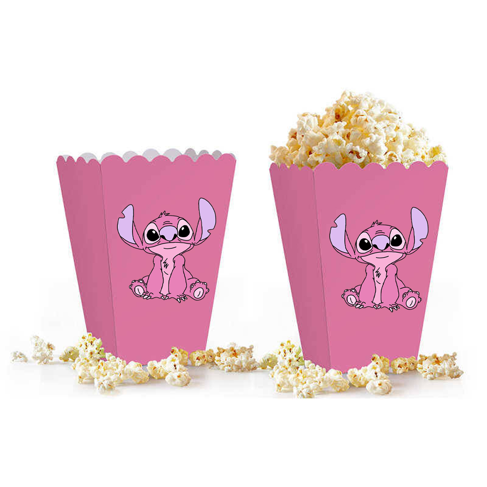 Pembe Stitch Temalı Popcorn Mısır Kutusu 5’li