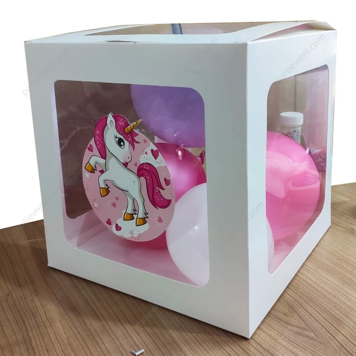 Unicorn Konseptli Şeffaf Kutu Seti 25 cm