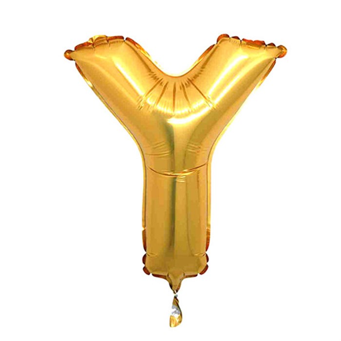 Gold Y Harfi Folyo Balon 1 Metre